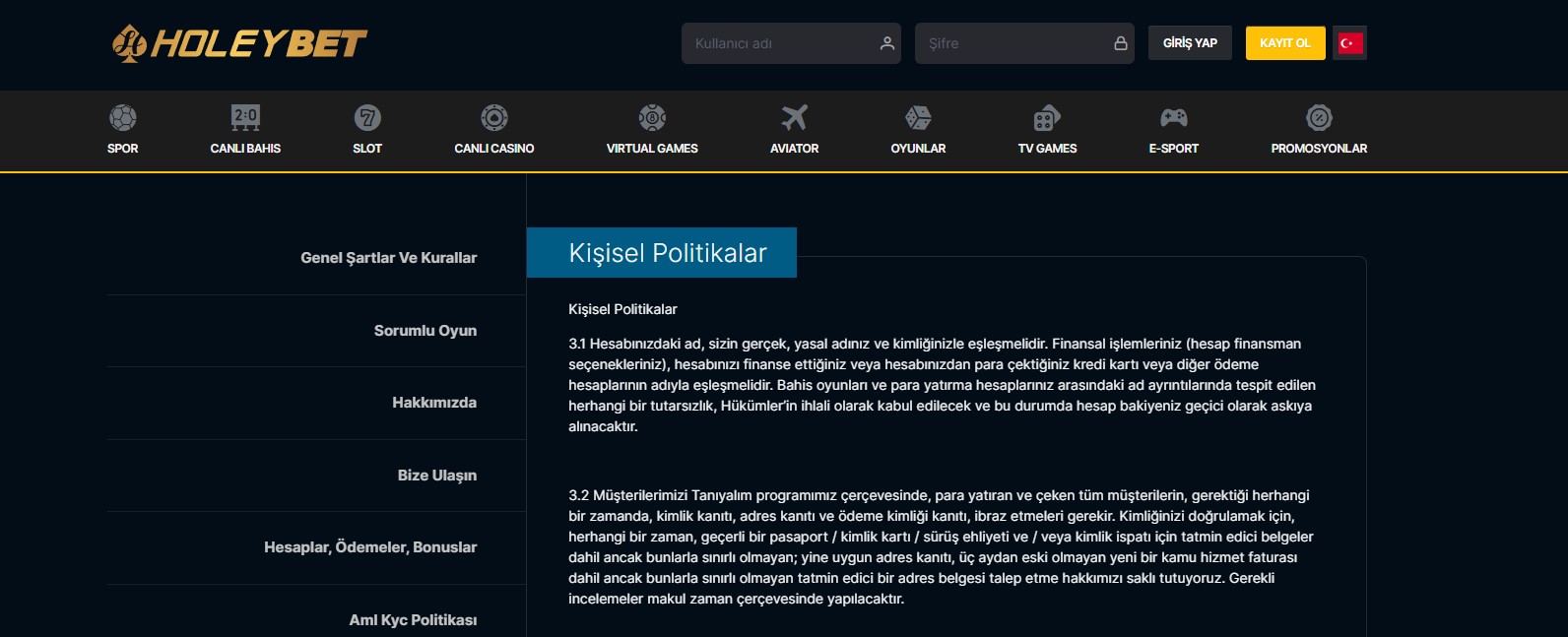 Holeybet Giriş Sayfası